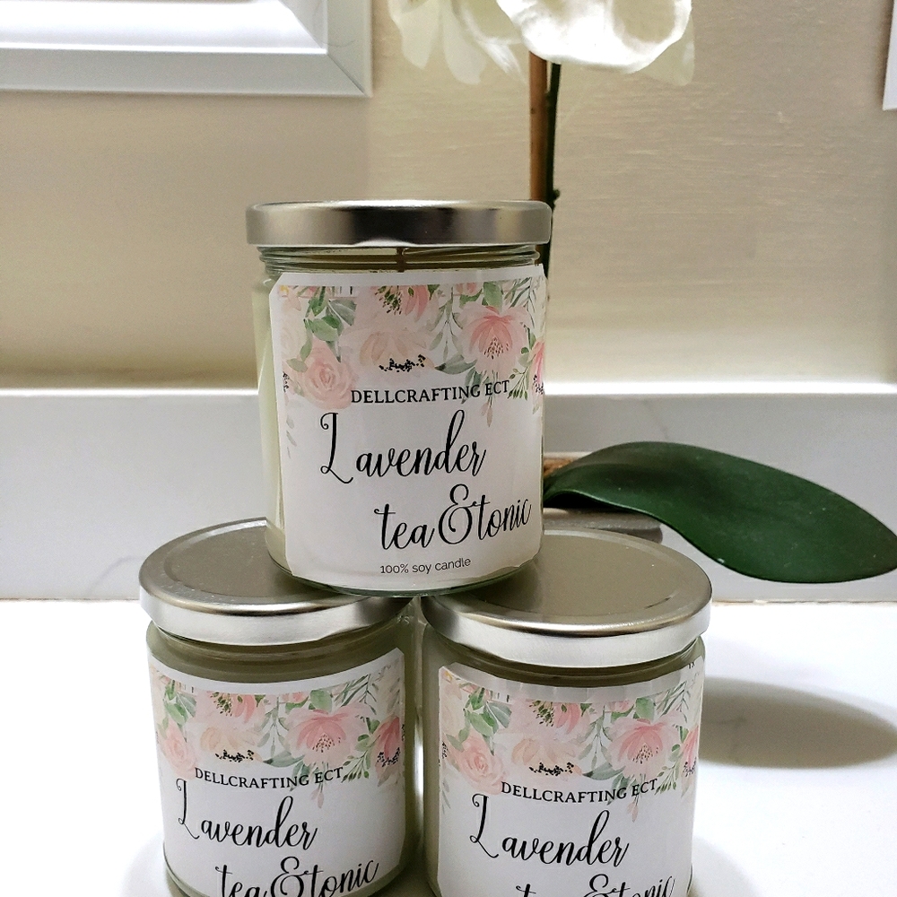 Lavender  and  tea tree  soy wax candle